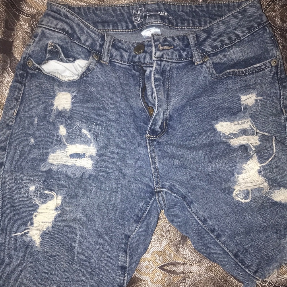 Ripped Knee-length shorts